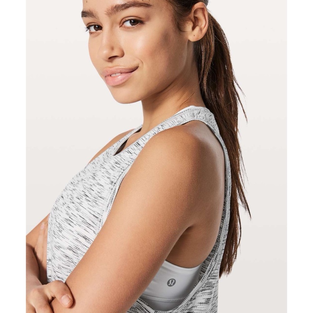 Lululemon Squad Goals Tank Tiger Space Dye Black White Grey Activewear Gym - Picture 3 of 10